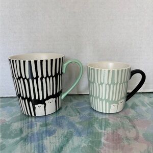 2 Starbucks Winter Bear Adult and Child Mugs 2016